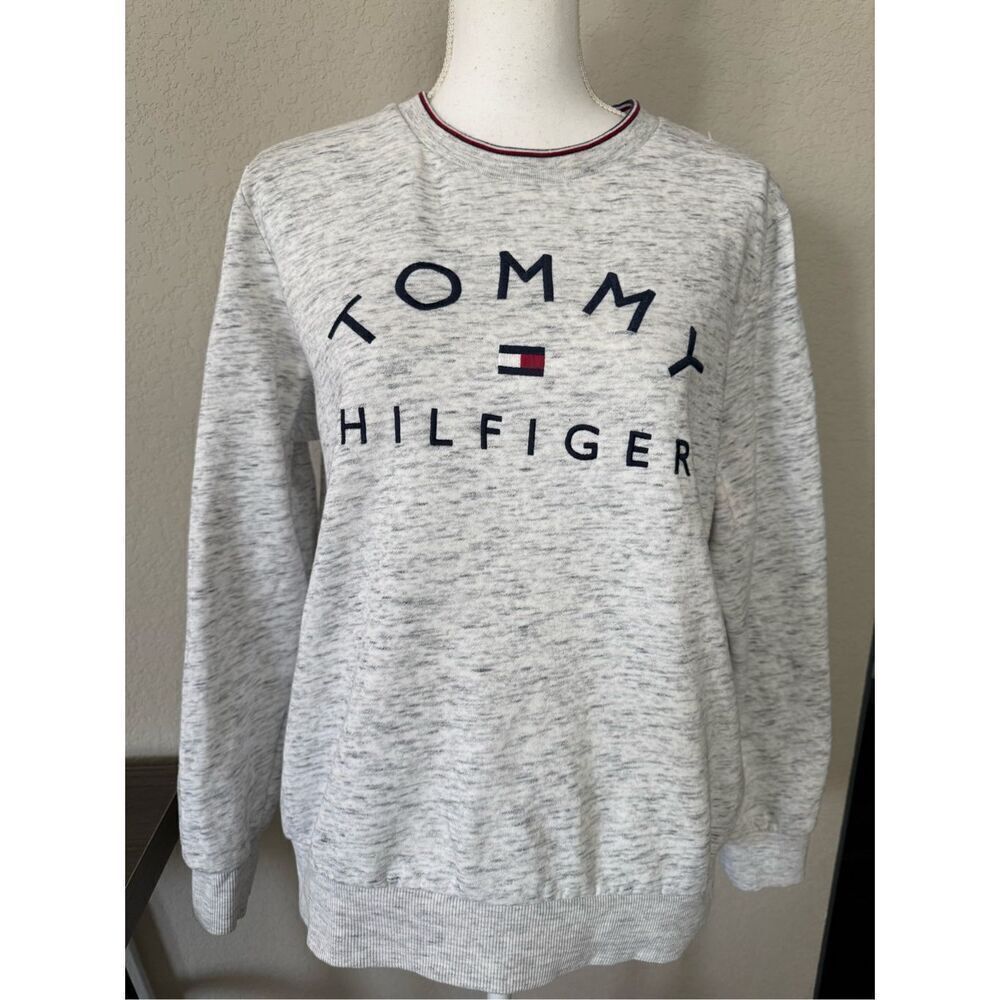 Tommy Hilfiger Soft Marled Gray Crewneck Sweater Large